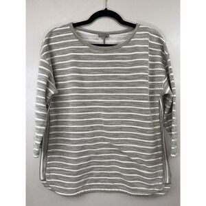 Talbots Petite Light Olive/cream Striped Tunic W Scoopneck Size L‎ Petite